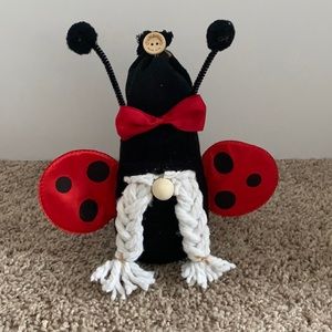 Handmade lady bug gnome